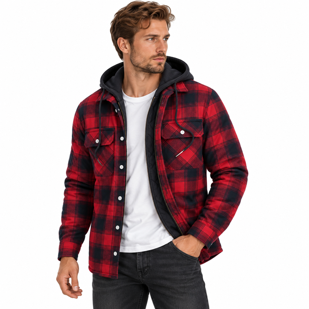 Herre Quiltet Jakke | Polyester & Let Polstring | Regular Fit Overtøj Med Geometrisk Quiltning Til Hverdag & Efterår | Vanero