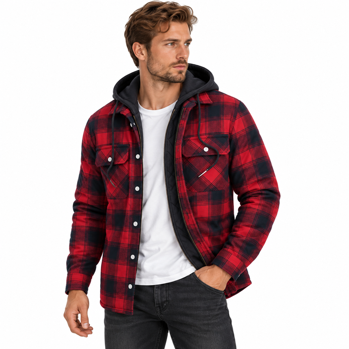 Herre Quiltet Jakke | Polyester & Let Polstring | Regular Fit Overtøj Med Geometrisk Quiltning Til Hverdag & Efterår | Vanero