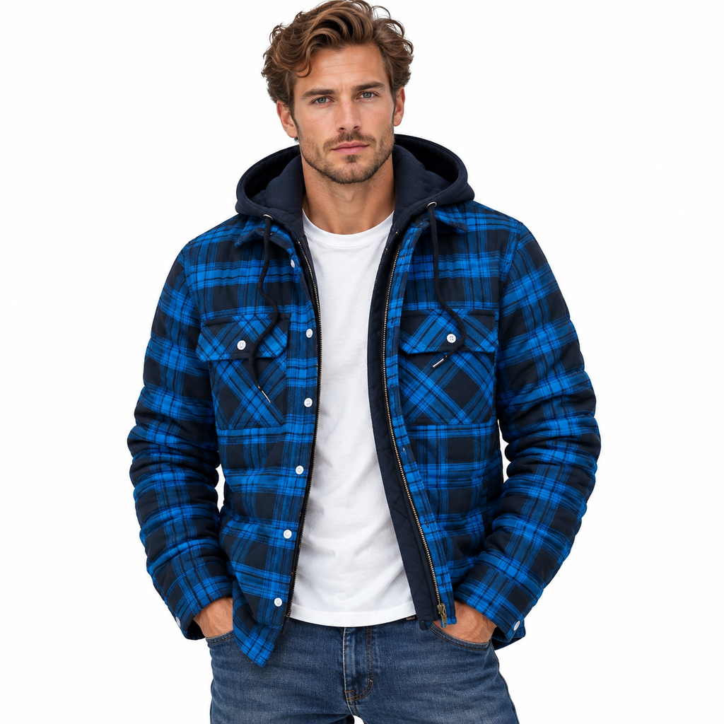 Herre Quiltet Jakke | Polyester & Let Polstring | Regular Fit Overtøj Med Geometrisk Quiltning Til Hverdag & Efterår | Vanero