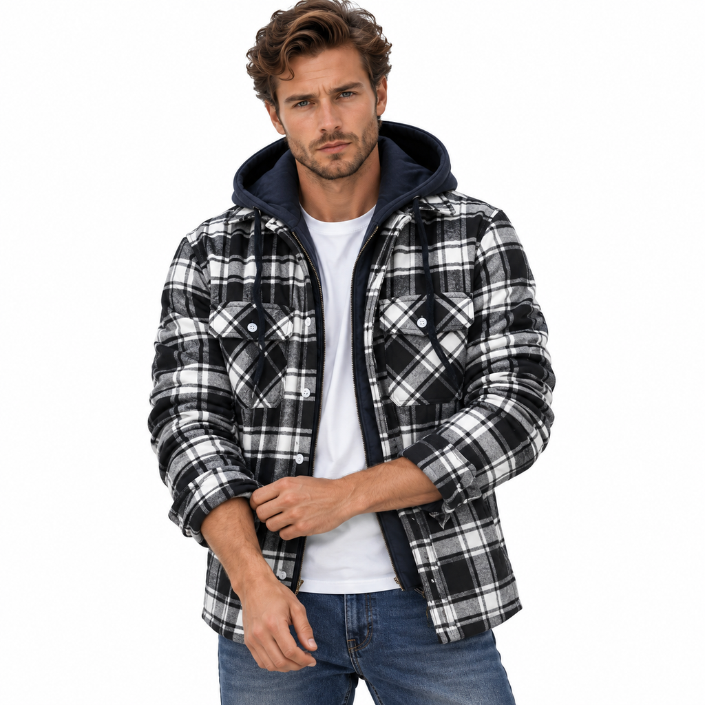Herre Quiltet Jakke | Polyester & Let Polstring | Regular Fit Overtøj Med Geometrisk Quiltning Til Hverdag & Efterår | Vanero