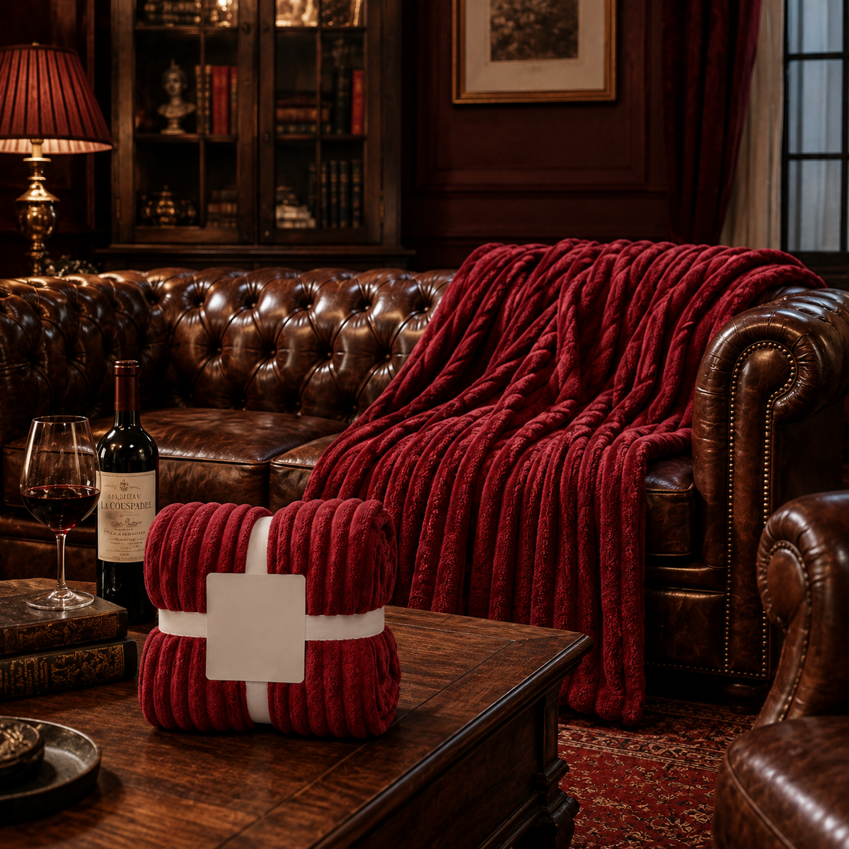 Flannel Fleece Plaid | Brede Striber & Blød Overflade | Plaid Til Sofa, Seng & Indendørs Brug | Vanero