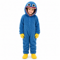 Monster Heldragt Med Hætte | Ét-Styks Design & Pelseffekt | Heldækkende Kostume Til Halloween, Karneval & Temafester | Vanero