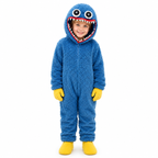 Monster Heldragt Med Hætte | Ét-Styks Design & Pelseffekt | Heldækkende Kostume Til Halloween, Karneval & Temafester | Vanero