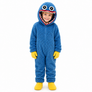 Monster Heldragt Med Hætte | Ét-Styks Design & Pelseffekt | Heldækkende Kostume Til Halloween, Karneval & Temafester | Vanero