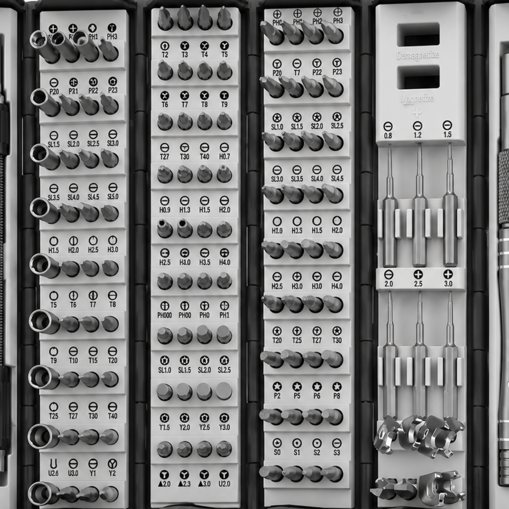 16-i-1 Præcisionsskruetrækkersæt | Magnetisk Bitholder & Udskiftelige Bits | Kompakt Værktøj Til Elektronik & Møbler | Vanero