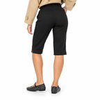 Dame Capri Bukser | Spandex-Nylon Blanding & Høj Talje | Knælange Stretchbukser Med Sideslidser Til Casual- & Aftenbrug | Vanero