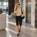 Dame Capri Bukser | Spandex-Nylon Blanding & Høj Talje | Knælange Stretchbukser Med Sideslidser Til Casual- & Aftenbrug | Vanero
