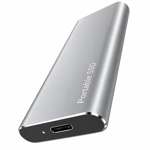 1TB Ekstern SSD | USB-C Tilslutning & Aluminiumlegering | Kompakt Plug-and-Play Solid-State-Drev Til Datalagring & Overførsel | Vanero