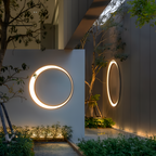 Rund LED Væglampe Udendørs Armatur | Aluminium Polykarbonat Konstruktion | Facade Indgang Terrasse & Udendørs Belysning | Vanero