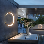 Rund LED Væglampe Udendørs Armatur | Aluminium Polykarbonat Konstruktion | Facade Indgang Terrasse & Udendørs Belysning | Vanero