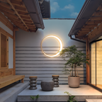 Rund LED Væglampe Udendørs Armatur | Aluminium Polykarbonat Konstruktion | Facade Indgang Terrasse & Udendørs Belysning | Vanero