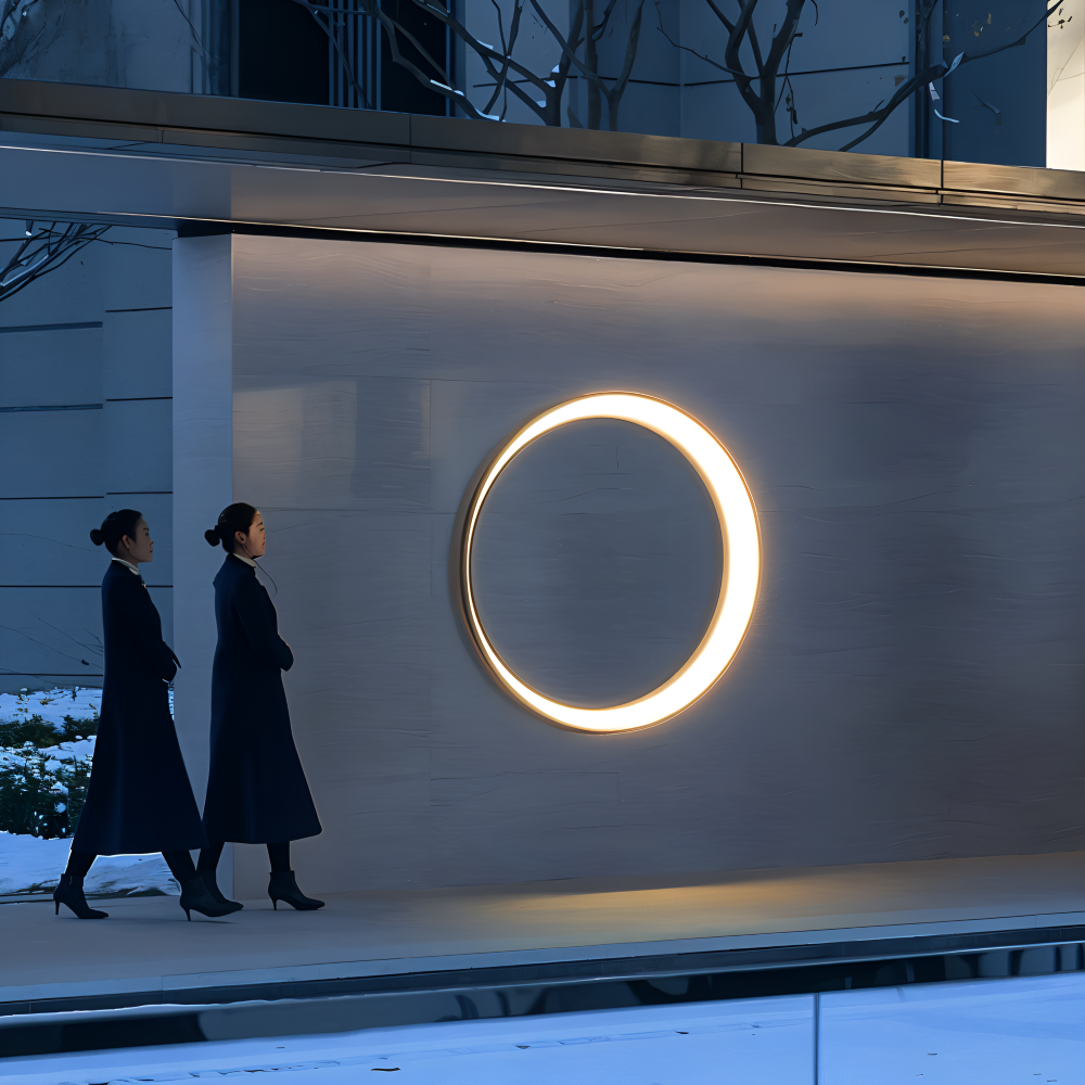 Rund LED Væglampe Udendørs Armatur | Aluminium Polykarbonat Konstruktion | Facade Indgang Terrasse & Udendørs Belysning | Vanero