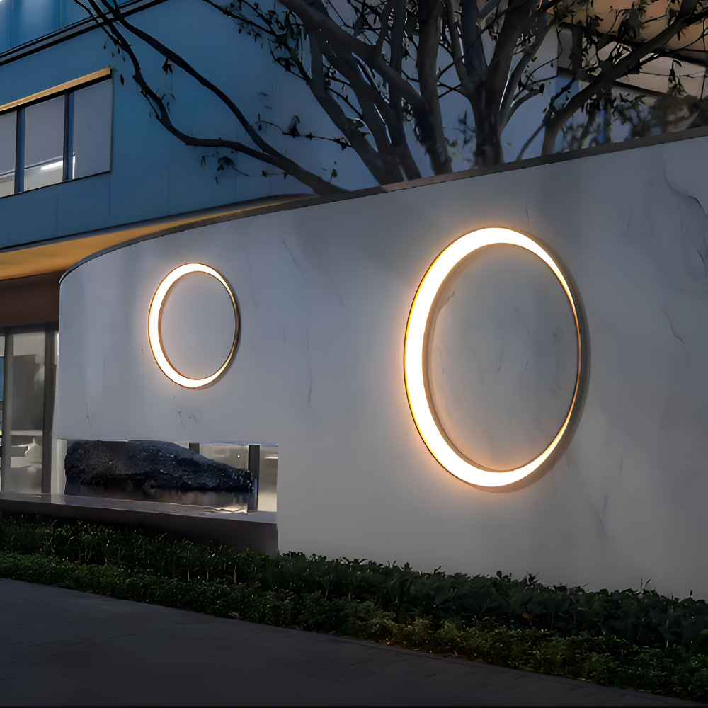 Rund LED Væglampe Udendørs Armatur | Aluminium Polykarbonat Konstruktion | Facade Indgang Terrasse & Udendørs Belysning | Vanero