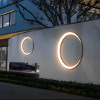 Rund LED Væglampe Udendørs Armatur | Aluminium Polykarbonat Konstruktion | Facade Indgang Terrasse & Udendørs Belysning | Vanero