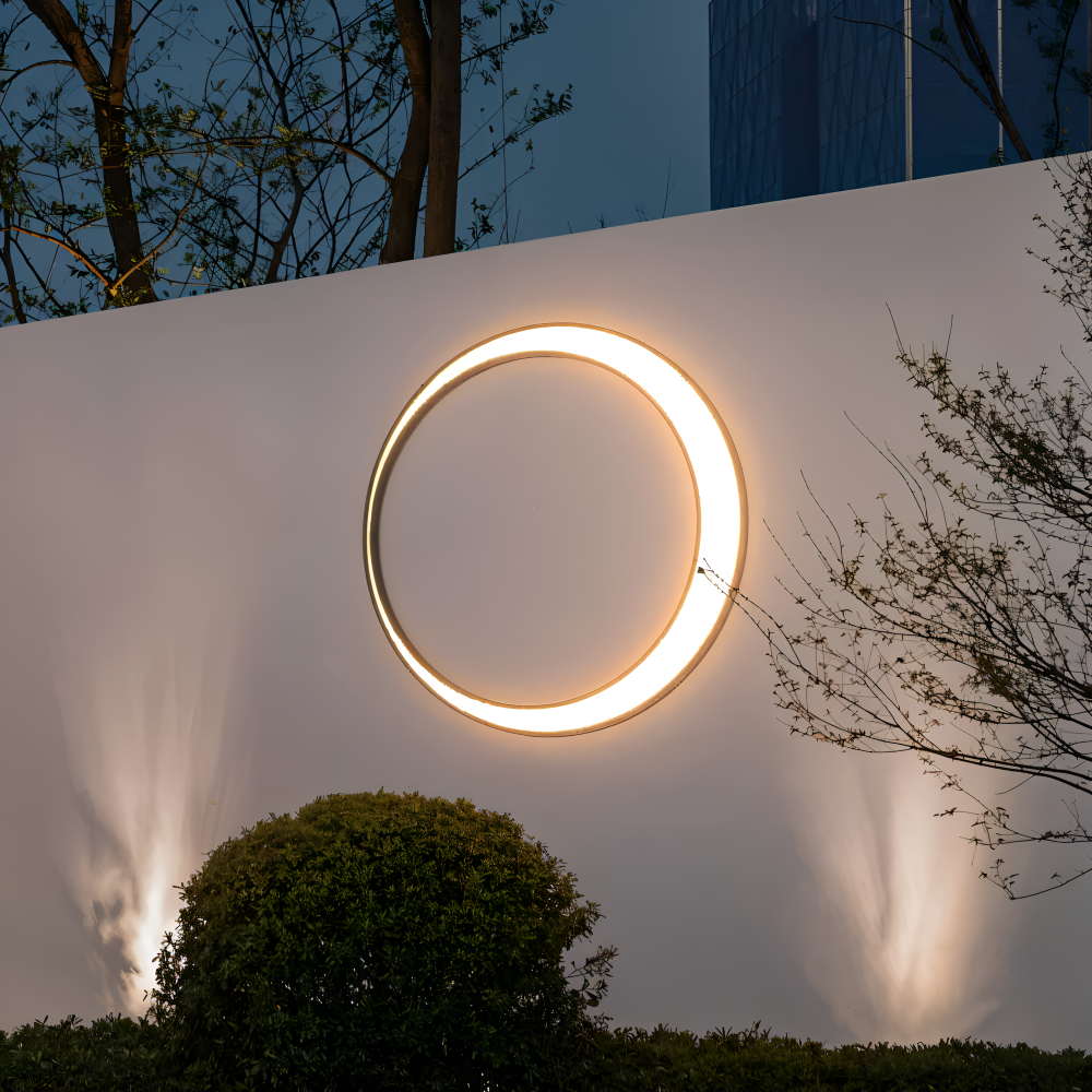 Rund LED Væglampe Udendørs Armatur | Aluminium Polykarbonat Konstruktion | Facade Indgang Terrasse & Udendørs Belysning | Vanero