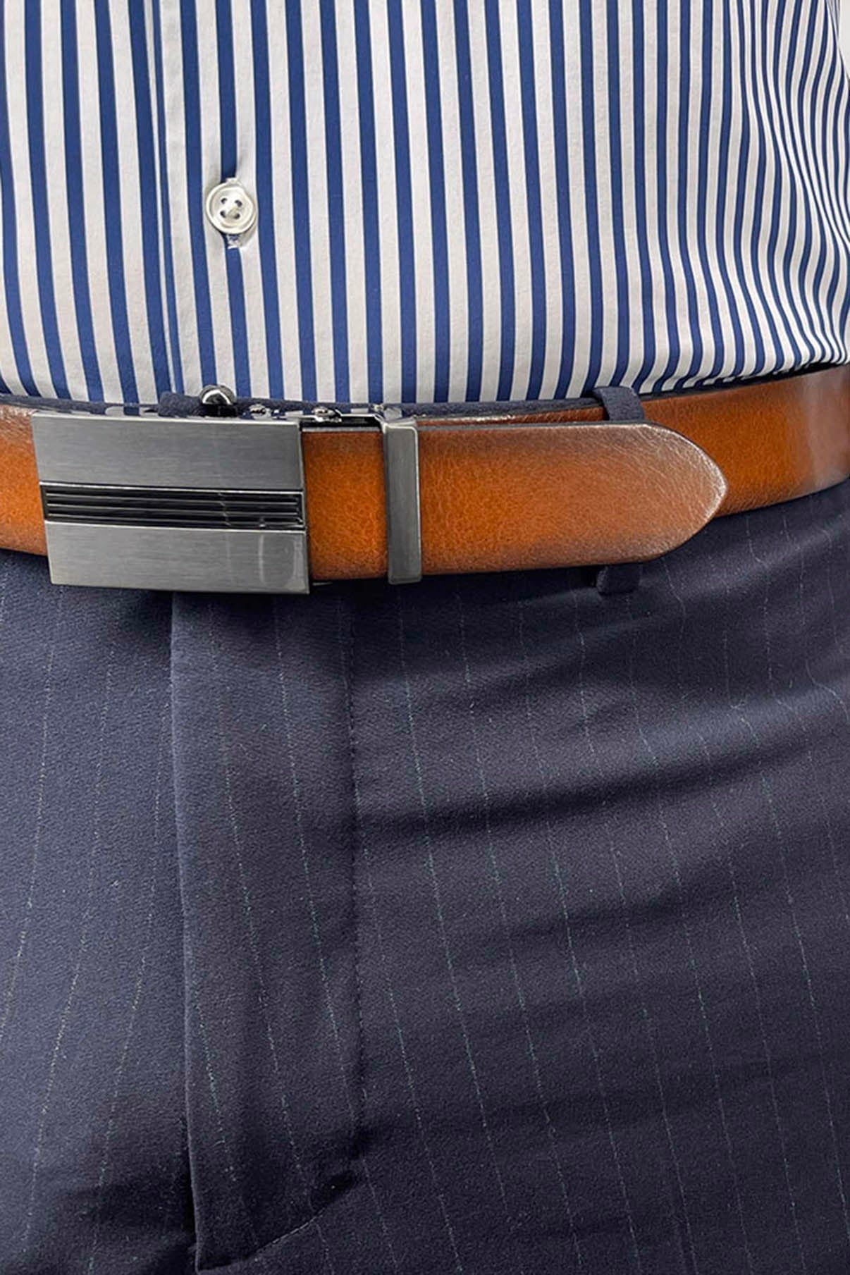 Læderbælte Ægte Læder Konstruktion | Sølvfarvet Spænde Design | Hverdags- & Formelt Outfit Accessory | Vanero
