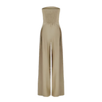 Dame Jumpsuit Let Tekstilmateriale | Regular Fit Stropløs Jumpsuit | Slip-On Design til Hverdagsbrug & Sociale Anledninger | Vanero