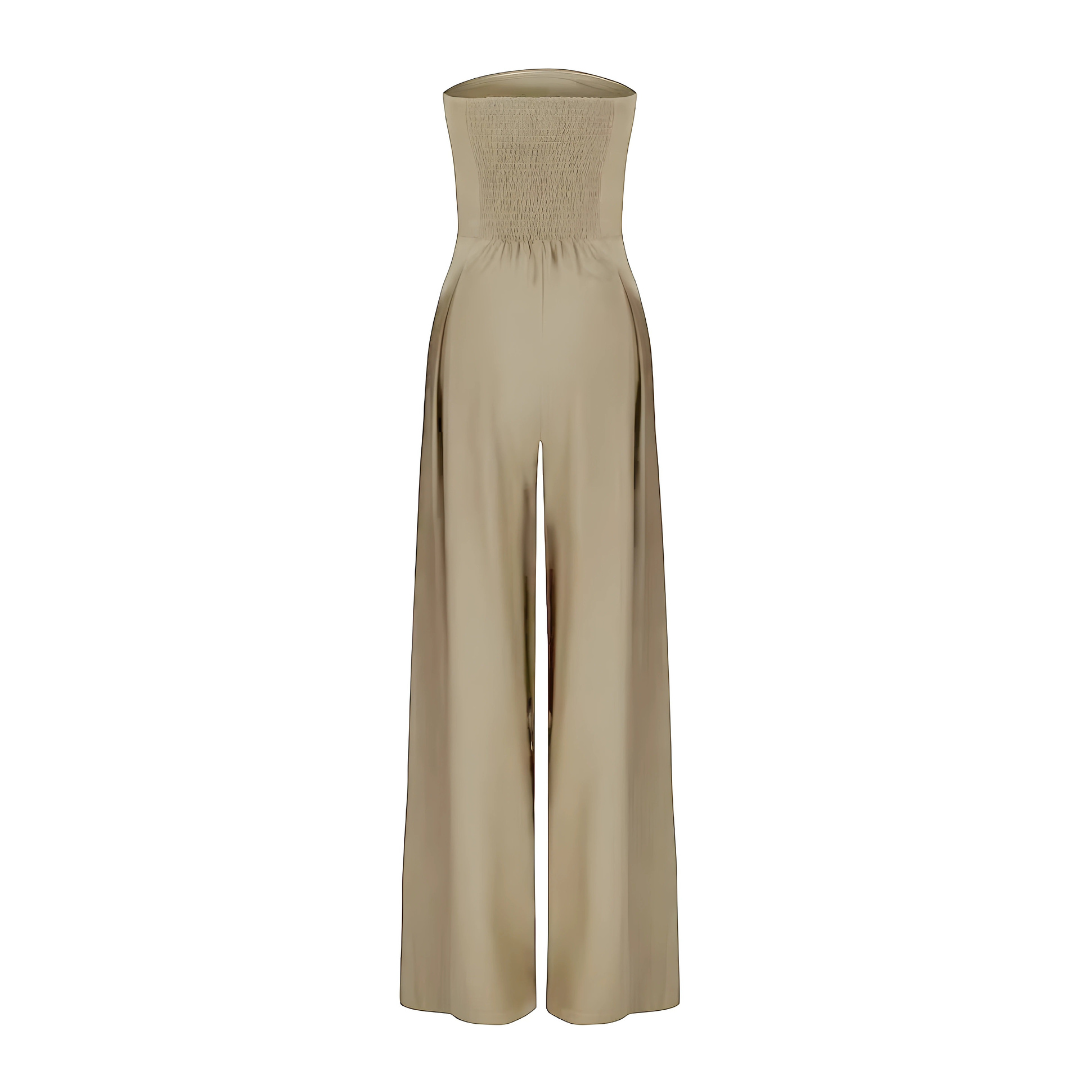 Dame Jumpsuit Let Tekstilmateriale | Regular Fit Stropløs Jumpsuit | Slip-On Design til Hverdagsbrug & Sociale Anledninger | Vanero