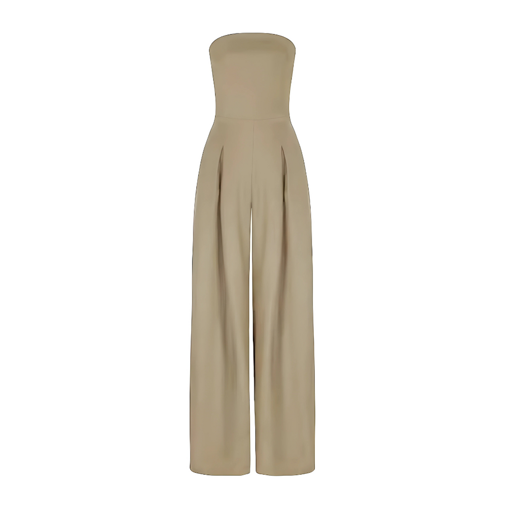 Dame Jumpsuit Let Tekstilmateriale | Regular Fit Stropløs Jumpsuit | Slip-On Design til Hverdagsbrug & Sociale Anledninger | Vanero