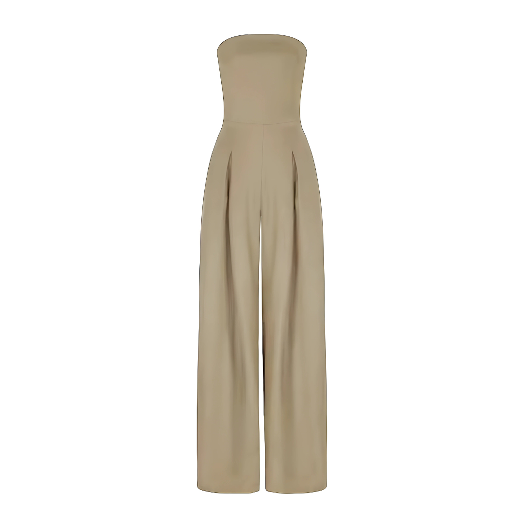 Dame Jumpsuit Let Tekstilmateriale | Regular Fit Stropløs Jumpsuit | Slip-On Design til Hverdagsbrug & Sociale Anledninger | Vanero
