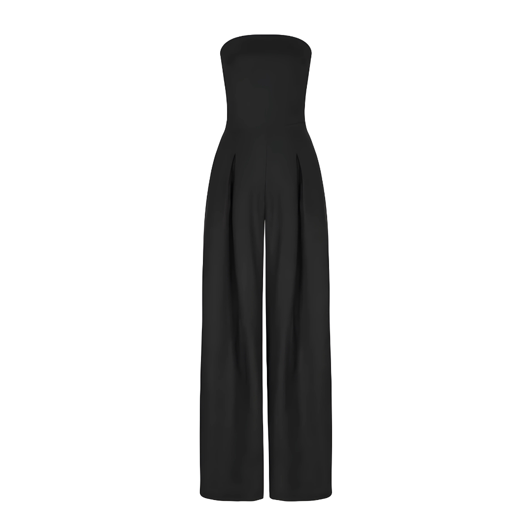 Dame Jumpsuit Let Tekstilmateriale | Regular Fit Stropløs Jumpsuit | Slip-On Design til Hverdagsbrug & Sociale Anledninger | Vanero