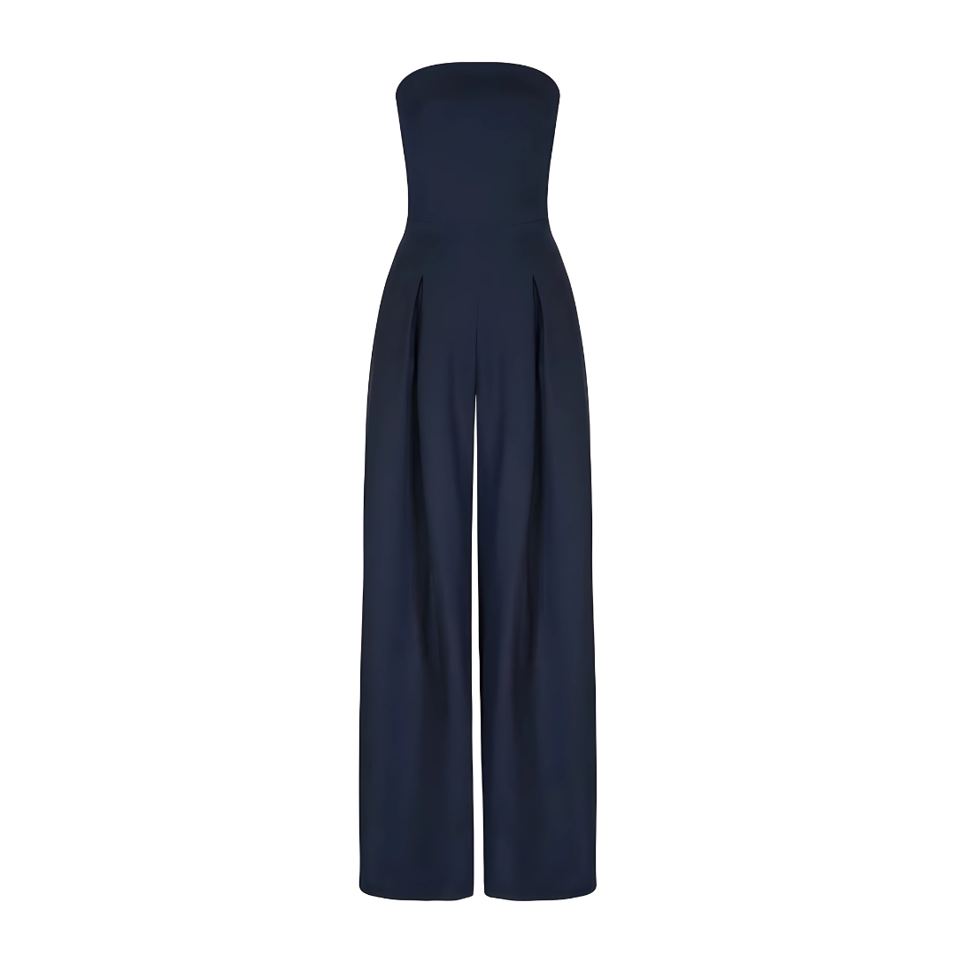 Dame Jumpsuit Let Tekstilmateriale | Regular Fit Stropløs Jumpsuit | Slip-On Design til Hverdagsbrug & Sociale Anledninger | Vanero