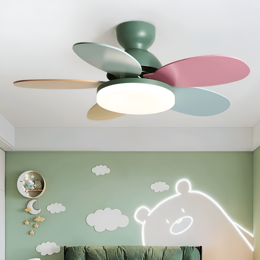 Loftventilator Med Integreret LED Lys | Aluminium Jern & Akryl Konstruktion | Indendørs Luftcirkulation & Rumbelysning | Vanero
