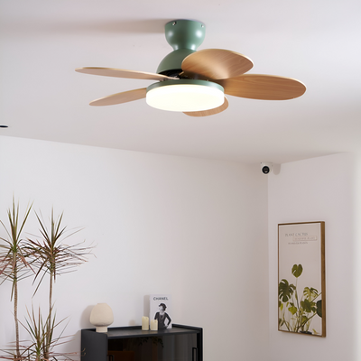 Farverig Blomsterblad Design Loftventilator | Integreret LED Lys | Vanero