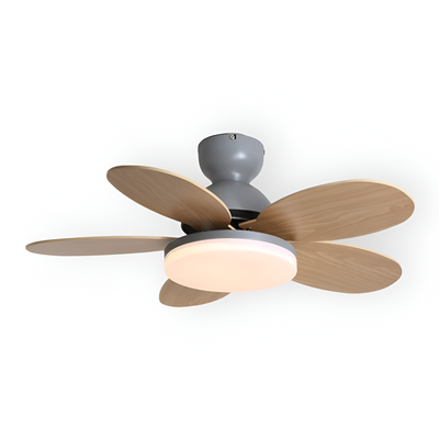 Farverig Blomsterblad Design Loftventilator | Integreret LED Lys | Vanero