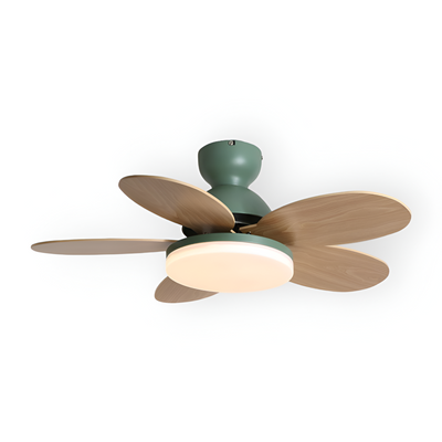 Farverig Blomsterblad Design Loftventilator | Integreret LED Lys | Vanero