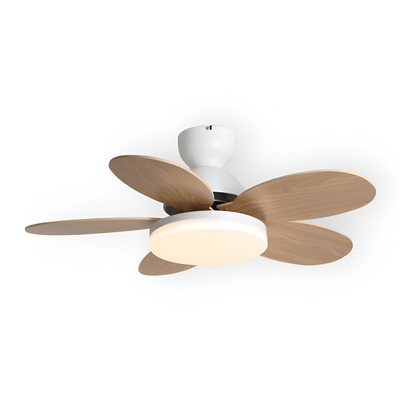 Farverig Blomsterblad Design Loftventilator | Integreret LED Lys | Vanero