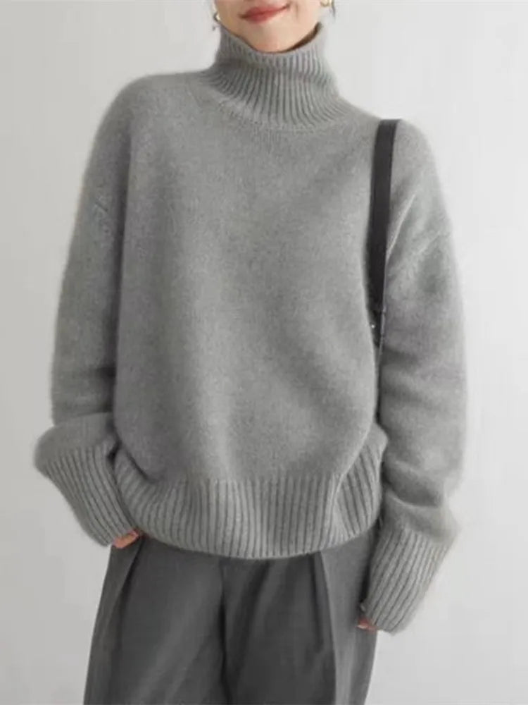 Isabella | Luksuriøs Kashmir Dame Rullekrave Sweater | Vanero
