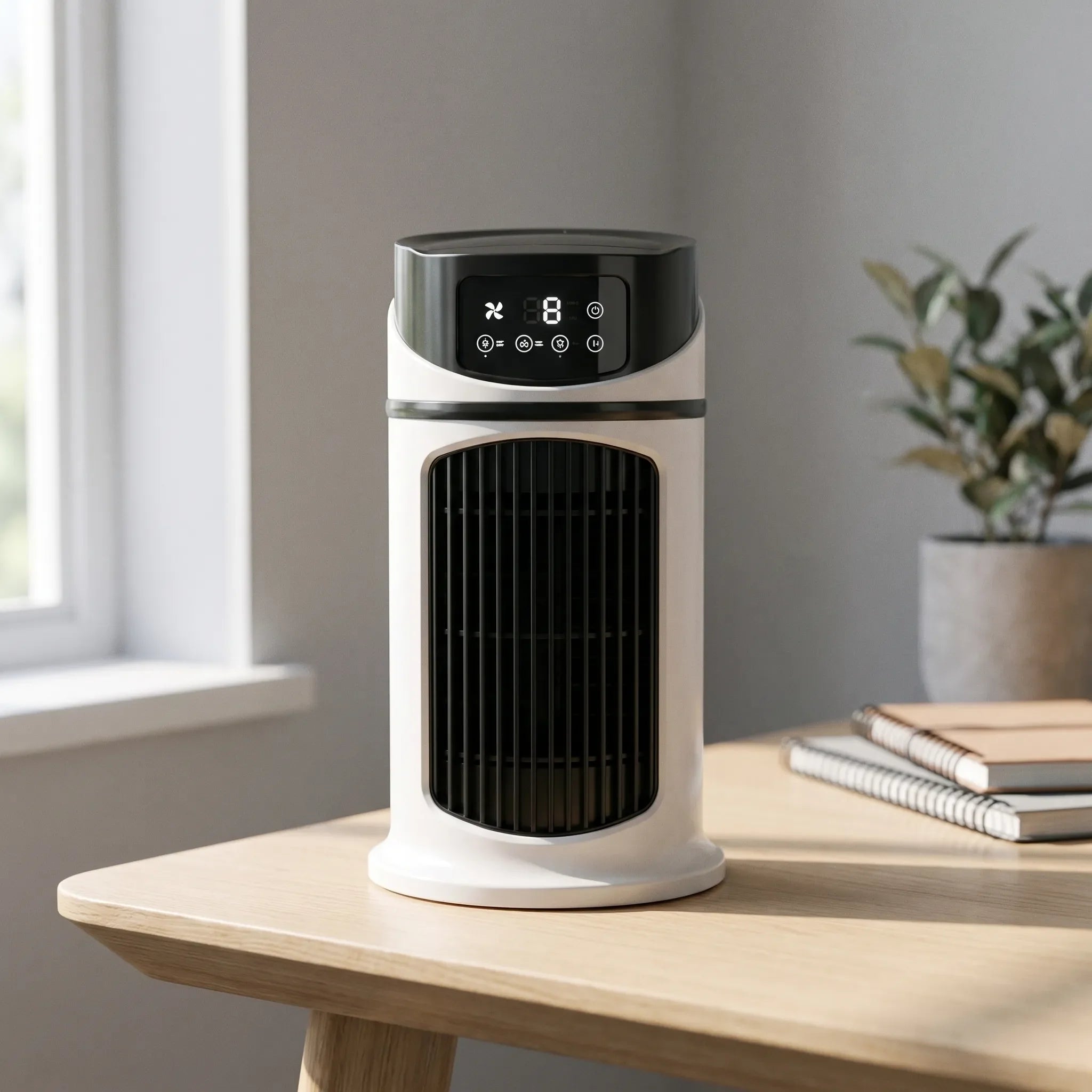 Luftkøler | USB Luftkøler Med 640 Ml Vandtank Og Touchskærm | Bord Og Hjem | Vanero