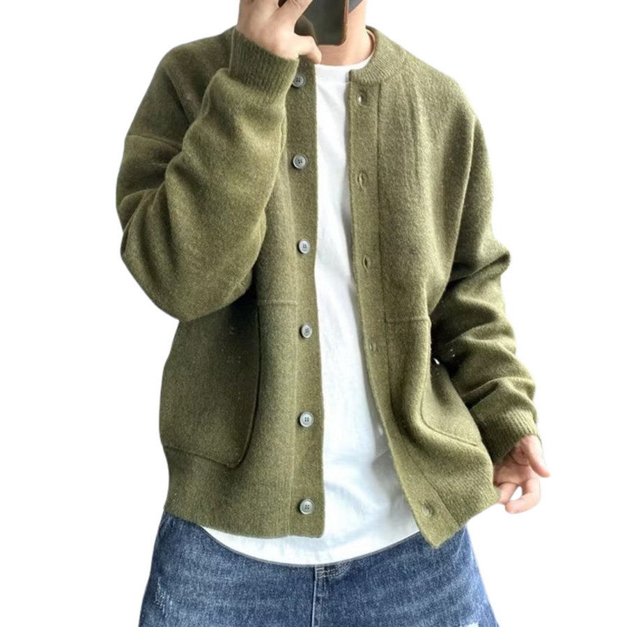 Cardigan Kashmirblanding Strik | Regular Fit Cardigan | Knaplukning Foran til Hverdags- & Køligt Vejr Brug | Vanero