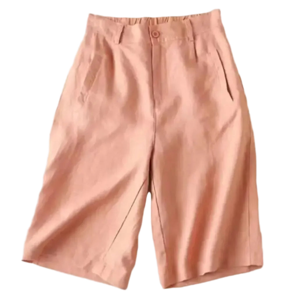 Dame Shorts I Bomuld Og Hør | Løstsiddende Knælange Sommer Shorts | Hverdagsbrug | Vanero