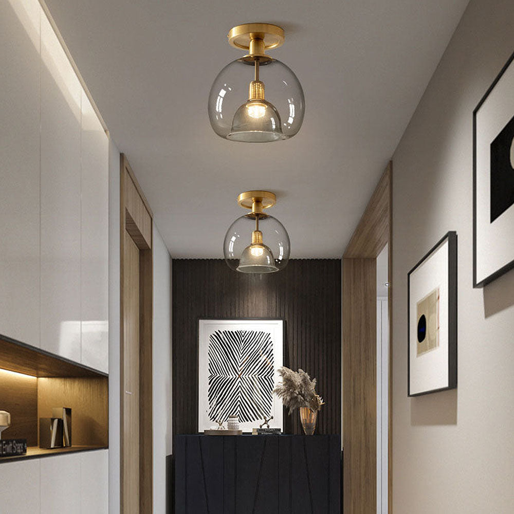 Moderne l grå loftslampe til gangen i glas l Vanero