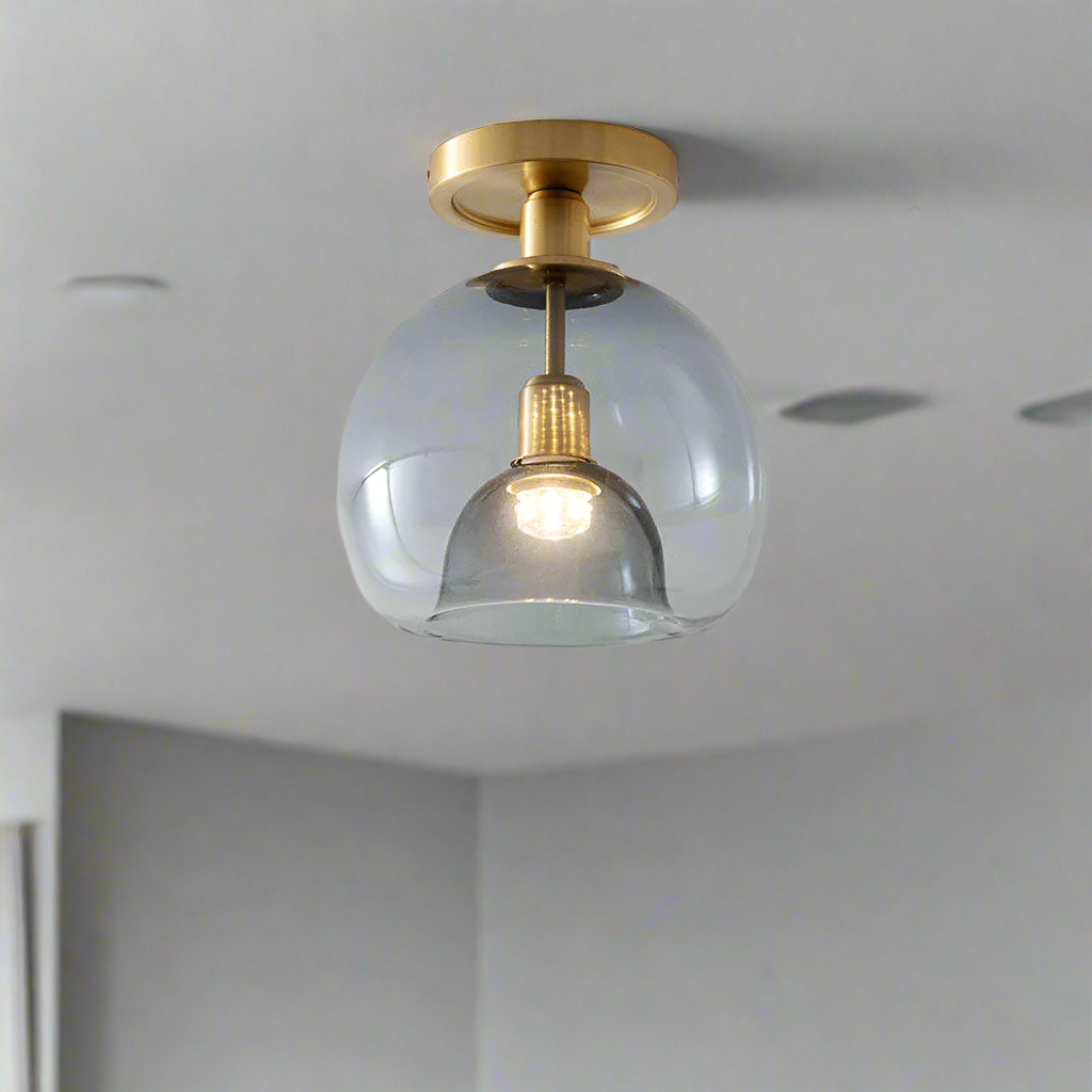 Moderne l grå loftslampe til gangen i glas l Vanero