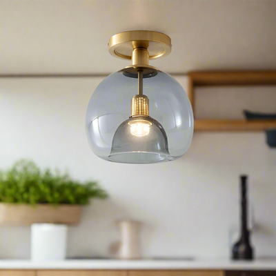 Moderne l grå loftslampe til gangen i glas l Vanero