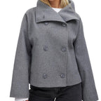 Dame Uldjakke | Kort Dobbeltradet Design Med Struktureret Pasform | Til Hverdagsbrug & Efterår | Vanero
