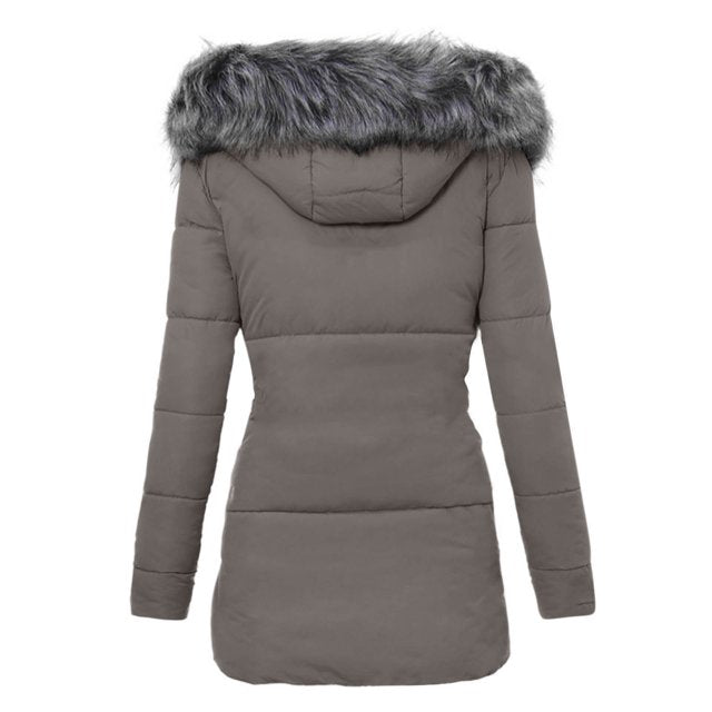 Dame Vinterjakke Polyester | Regular Fit Jakke Med Aftagelig Kunstpelskrave | Til Hverdagsbrug & Vinter | Vanero