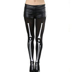Dame Leggings med Skeletprint | Elastisk Stof & Fuld Længde | Halloween Tights Til Fester & Temabegivenheder | Vanero