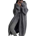 Dame Strikcardigan Akrylblanding | Oversized Cardigan Med Forlommer | Til Hverdagsbrug & Sæsonbrug | Vanero