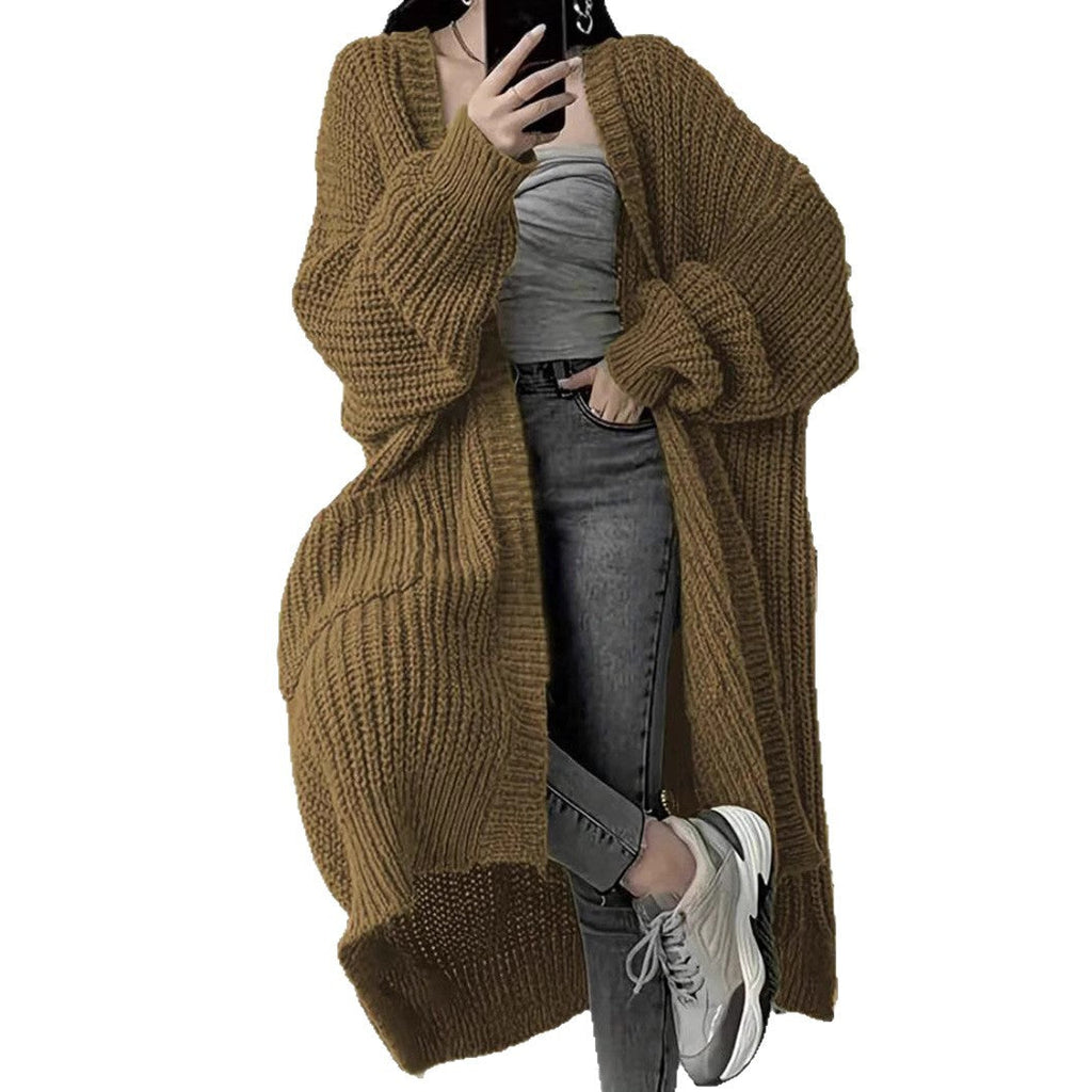 Dame Strikcardigan Akrylblanding | Oversized Cardigan Med Forlommer | Til Hverdagsbrug & Sæsonbrug | Vanero