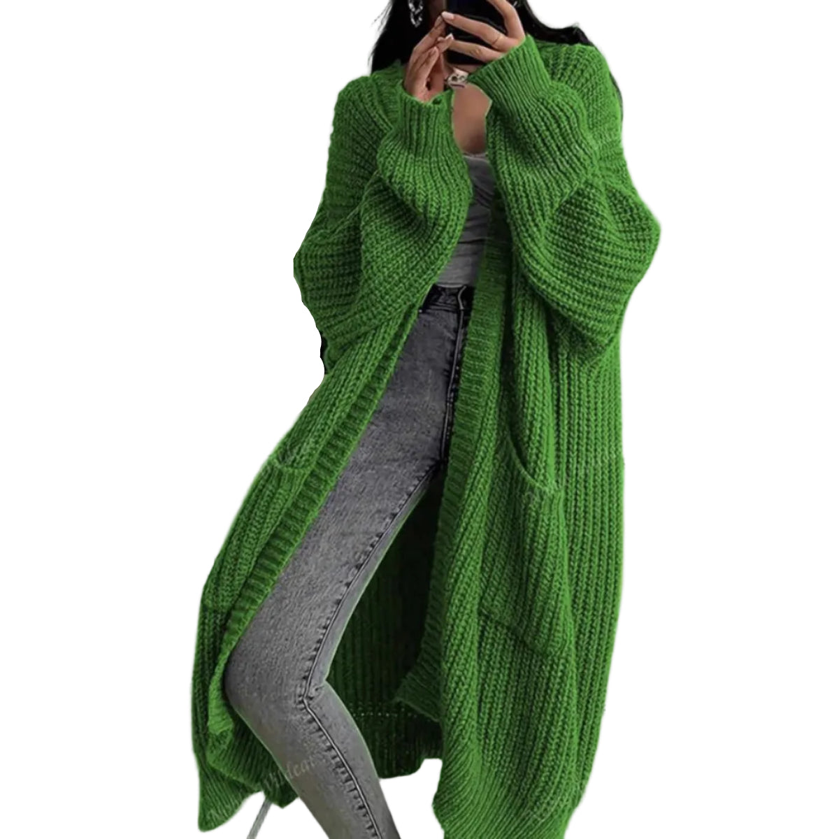 Dame Strikcardigan Akrylblanding | Oversized Cardigan Med Forlommer | Til Hverdagsbrug & Sæsonbrug | Vanero
