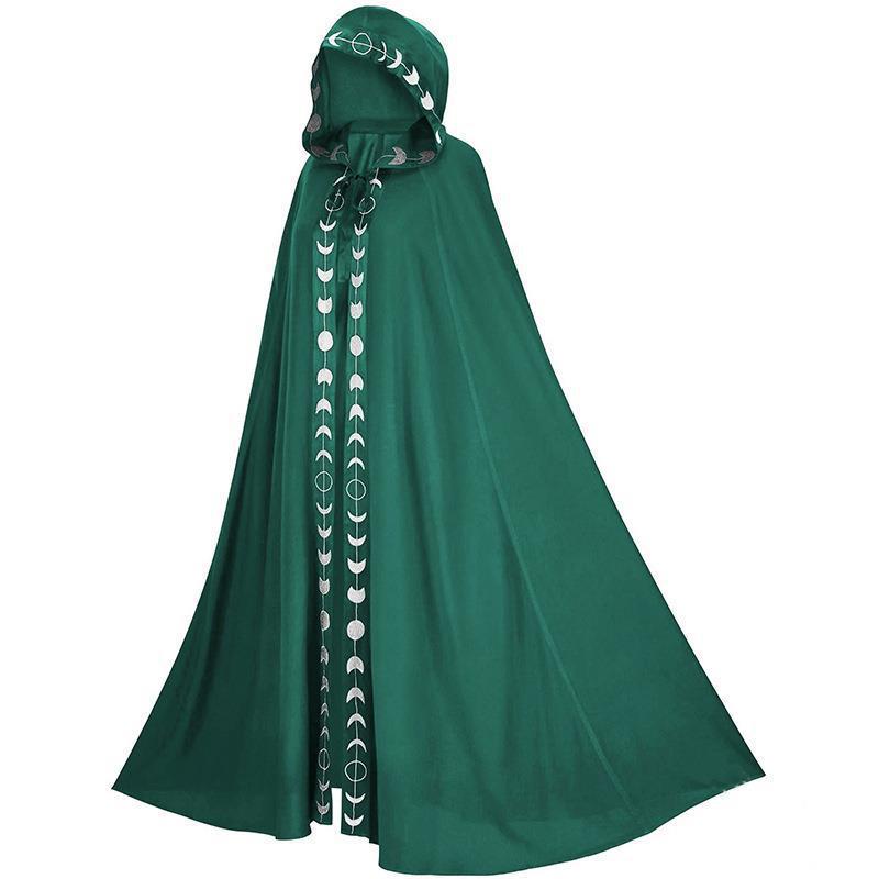 Dame Kostumekappe Med Hætte | Dekorativt Hellangt Design | Kappe Til Halloween, Cosplay & Maskeradefester | Vanero