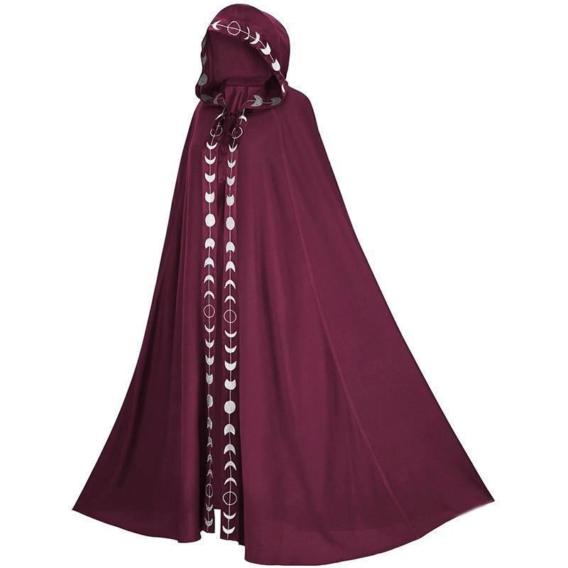 Dame Kostumekappe Med Hætte | Dekorativt Hellangt Design | Kappe Til Halloween, Cosplay & Maskeradefester | Vanero