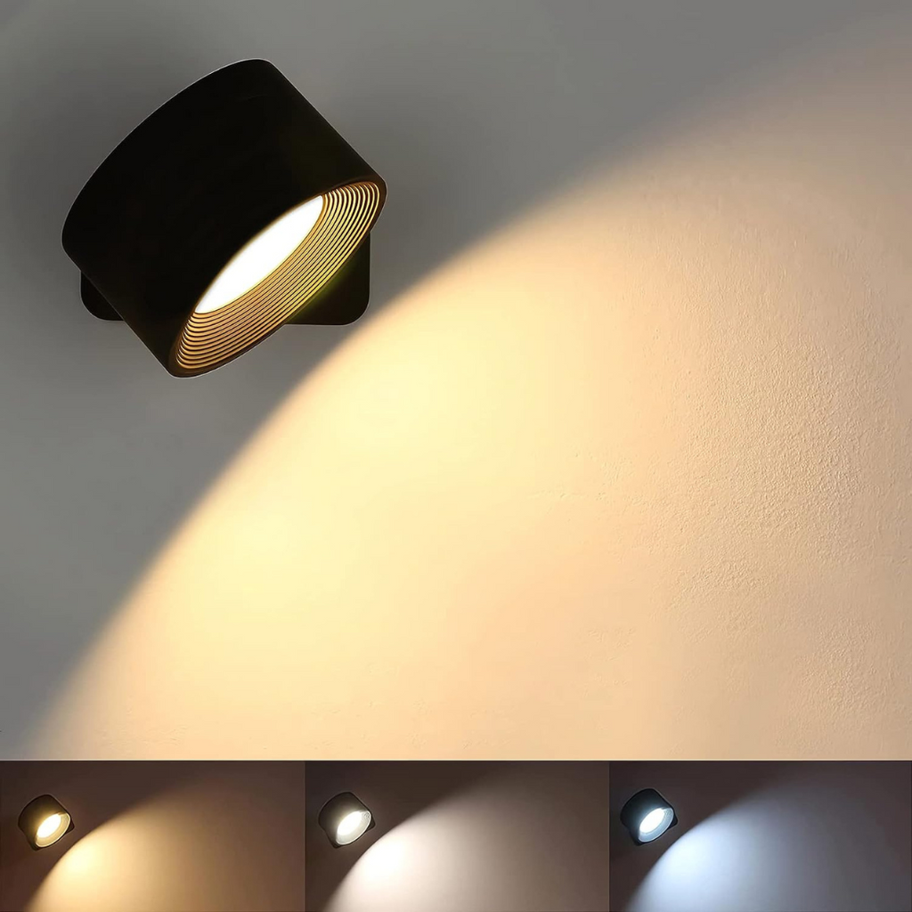 Væglampe | Genopladelig LED Belysning | Magnetisk Justerbart Design Indendørs Brug | Vanero