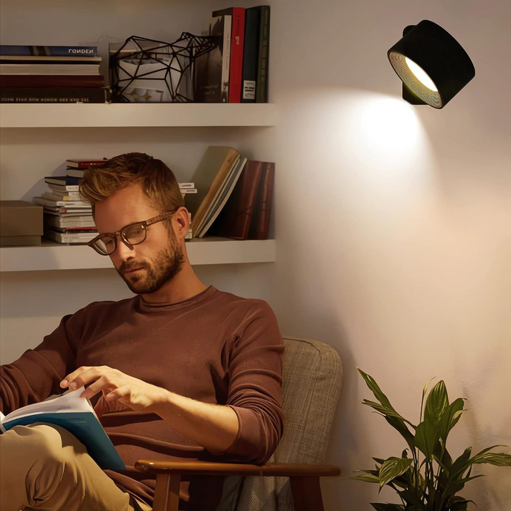 Væglampe | Genopladelig LED Belysning | Magnetisk Justerbart Design Indendørs Brug | Vanero