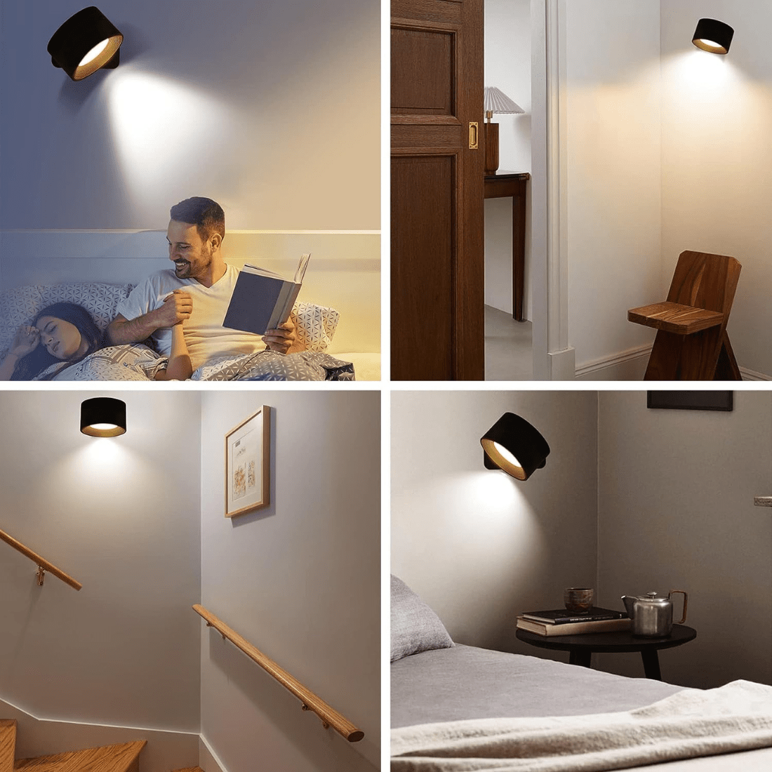 Væglampe | Genopladelig LED Belysning | Magnetisk Justerbart Design Indendørs Brug | Vanero