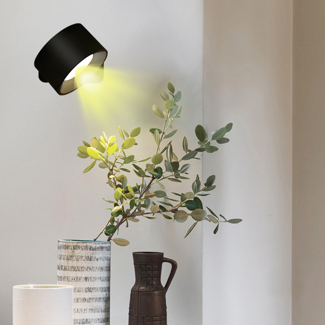 Væglampe | Genopladelig LED Belysning | Magnetisk Justerbart Design Indendørs Brug | Vanero
